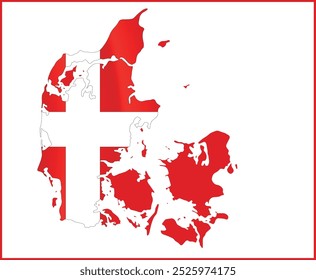 Denmark Flag Design and Denmark Map Design