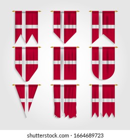 Denmark Flag in different shapes, Flag of Denmark in Various Shapes
