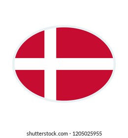Denmark flag. Denmark ellipse flag.
