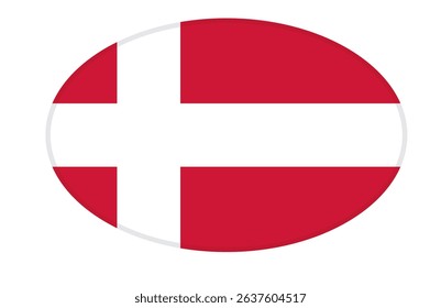 Denmark flag ellipse shaped. vector	