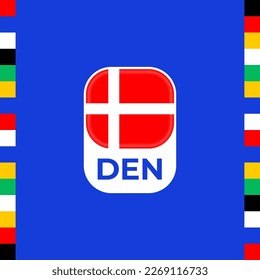 denmark flag euro, european  football 2024 tournament.