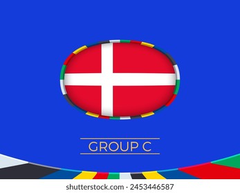 Denmark flag for football tournament, national team sign. Vector illustration.