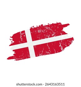 Bandeira da Dinamarca com efeito grunge - ilustração vetor de bandeira dinamarquesa vintage