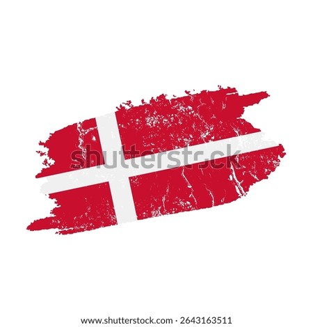 Denmark flag with grunge effect – vintage Danish flag vector illustration