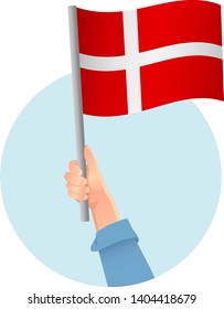 Denmark flag in hand icon