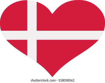 Denmark flag heart