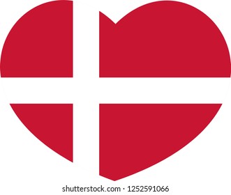Denmark flag in a Heart vector, sticker