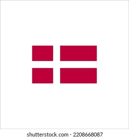 Denmark flag icon flat style design. Denmark flag vector illustration. isolated on white background.