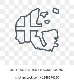 Denmark flag icon. Trendy flat vector Denmark flag icon on transparent background from Country Flags collection. High quality filled Denmark flag symbol use for web and mobile