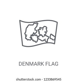 Denmark flag icon. Trendy Denmark flag logo concept on white background from Country Flags collection. Suitable for use on web apps, mobile apps and print media.