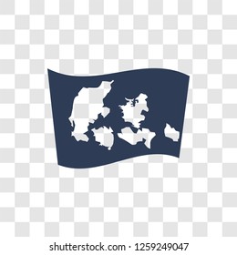 Denmark flag icon. Trendy Denmark flag logo concept on transparent background from Country Flags collection