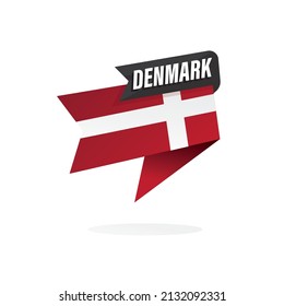 Icono de la bandera de Dinamarca. Ilustración vectorial.
