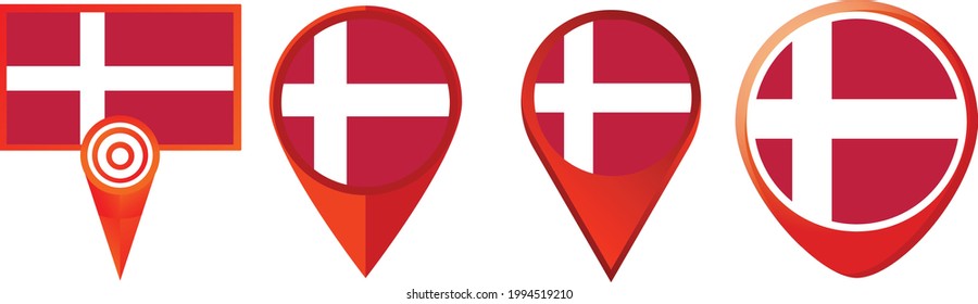 Denmark flag icon . web icon set . icons collection. Simple vector illustration.