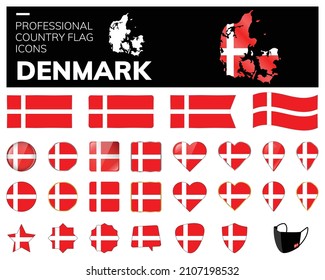 Denmark Flag Icons Vector
Professional Country flag icons
