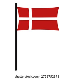 Bandera de Dinamarca ilustrada en Vector