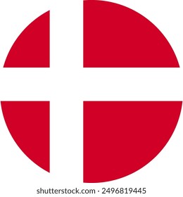 Bandera de Dinamarca ilustrador banderas de país símbolo redondo nación 