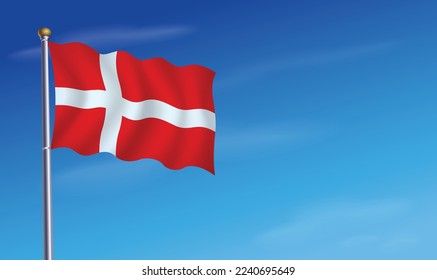 Denmark Flag for Independence Day Background  Vector Illustration