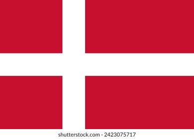 Denmark flag isolated in official colors and proportion correctly vector