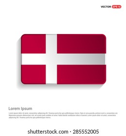 Denmark flag isolated on white background - vector illustration