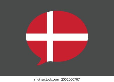 Denmark flag with massage sign, Denmark flag vector graphic, Denmark country flag is a symbol of freedom, National Denmark flag, vector illustration
