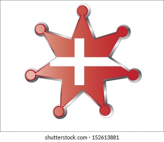 Denmark flag medallion