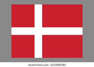 Denmark flag, The flag of Denmark, Flag of Denmark national country symbol illustration Vector, Rectangle Denmark flag illustration, Flat vector illustration
