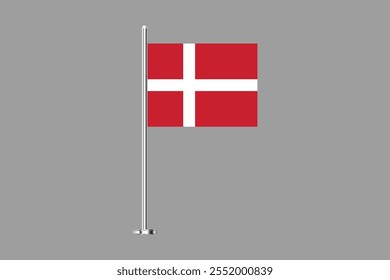 Denmark flag, The flag of Denmark, Flag of Denmark national country symbol illustration Vector, Rectangle Denmark flag illustration, Flat vector illustration
