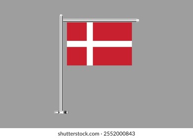 Denmark flag, The flag of Denmark, Flag of Denmark national country symbol illustration Vector, Rectangle Denmark flag illustration, Flat vector illustration
