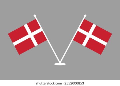 Denmark flag, The flag of Denmark, Flag of Denmark national country symbol illustration Vector, Rectangle Denmark flag illustration, Flat vector illustration
