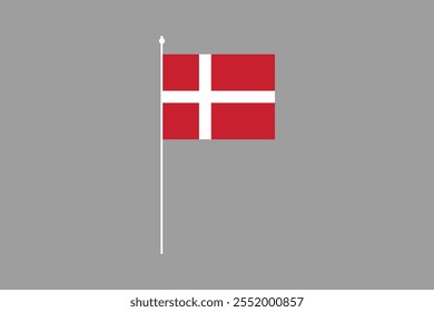 Denmark flag, The flag of Denmark, Flag of Denmark national country symbol illustration Vector, Rectangle Denmark flag illustration, Flat vector illustration
