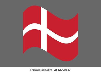 Denmark flag, The flag of Denmark, Flag of Denmark national country symbol illustration Vector, Rectangle Denmark flag illustration, Flat vector illustration
