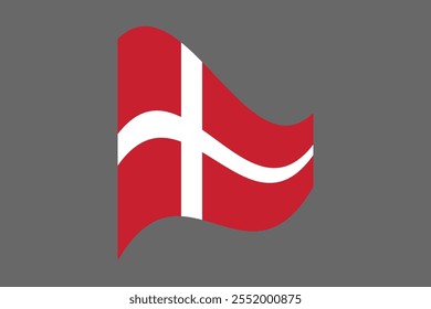 Denmark flag, The flag of Denmark, Flag of Denmark national country symbol illustration Vector, Rectangle Denmark flag illustration, Flat vector illustration
