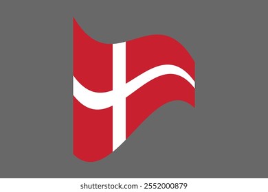 Denmark flag, The flag of Denmark, Flag of Denmark national country symbol illustration Vector, Rectangle Denmark flag illustration, Flat vector illustration
