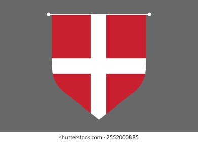 Denmark flag, The flag of Denmark, Flag of Denmark national country symbol illustration Vector, Rectangle Denmark flag illustration, Flat vector illustration
