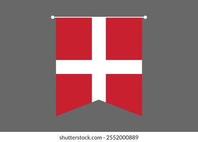 Denmark flag, The flag of Denmark, Flag of Denmark national country symbol illustration Vector, Rectangle Denmark flag illustration, Flat vector illustration
