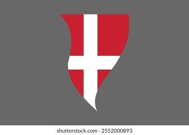 Denmark flag, The flag of Denmark, Flag of Denmark national country symbol illustration Vector, Rectangle Denmark flag illustration, Flat vector illustration
