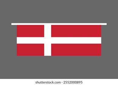 Denmark flag, The flag of Denmark, Flag of Denmark national country symbol illustration Vector, Rectangle Denmark flag illustration, Flat vector illustration
