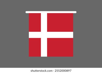 Denmark flag, The flag of Denmark, Flag of Denmark national country symbol illustration Vector, Rectangle Denmark flag illustration, Flat vector illustration
