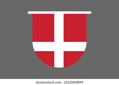 Denmark flag, The flag of Denmark, Flag of Denmark national country symbol illustration Vector, Rectangle Denmark flag illustration, Flat vector illustration
