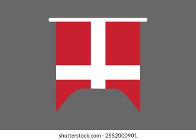 Denmark flag, The flag of Denmark, Flag of Denmark national country symbol illustration Vector, Rectangle Denmark flag illustration, Flat vector illustration
