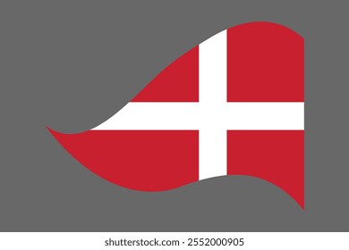 Denmark flag, The flag of Denmark, Flag of Denmark national country symbol illustration Vector, Rectangle Denmark flag illustration, Flat vector illustration
