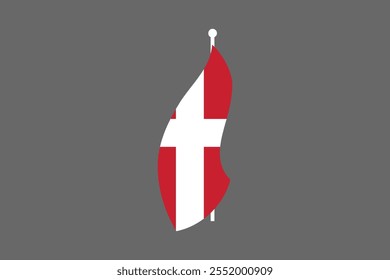 Denmark flag, The flag of Denmark, Flag of Denmark national country symbol illustration Vector, Rectangle Denmark flag illustration, Flat vector illustration
