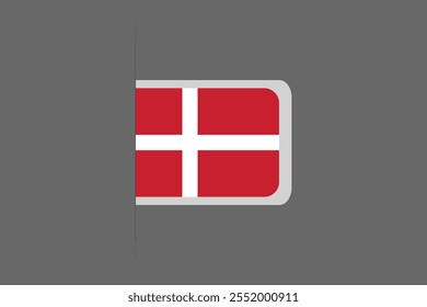 Denmark flag, The flag of Denmark, Flag of Denmark national country symbol illustration Vector, Rectangle Denmark flag illustration, Flat vector illustration
