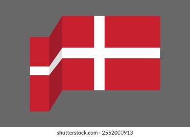 Denmark flag, The flag of Denmark, Flag of Denmark national country symbol illustration Vector, Rectangle Denmark flag illustration, Flat vector illustration
