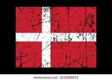 Denmark flag, The flag of Denmark, Flag of Denmark national country symbol illustration Vector, Rectangle Denmark flag illustration, Flat vector illustration
