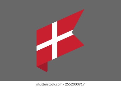 Denmark flag, The flag of Denmark, Flag of Denmark national country symbol illustration Vector, Rectangle Denmark flag illustration, Flat vector illustration
