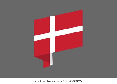 Denmark flag, The flag of Denmark, Flag of Denmark national country symbol illustration Vector, Rectangle Denmark flag illustration, Flat vector illustration
