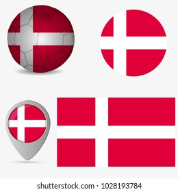 Denmark flag, official colors and proportion correctly. National Denmark flag. Vector illustration