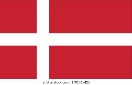 Denmark flag, official colors and proportion correctly Vector