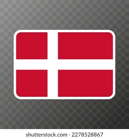 Denmark flag, official colors and proportion. Vector illustration.